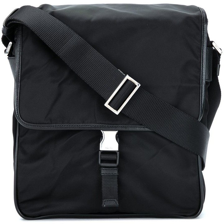 prada black handbag silver hardware