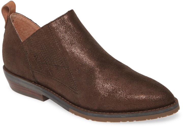 bronze metallic booties