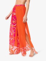 Thumbnail for your product : Emilio Pucci Tiki print wide leg beach trousers