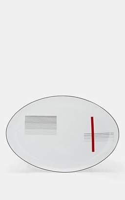 Bernardaud Oscar Porcelain Oval Platter - Wht.&blk.
