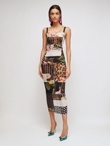 Thumbnail for your product : Dolce & Gabbana Patchwork Chiffon Georgette Midi Dress