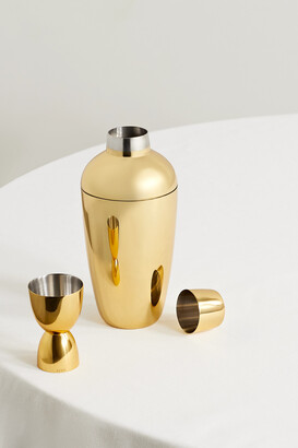 AERIN Fausto Gold-plated Stainless Steel Cocktail Shaker And Jigger Set - one size