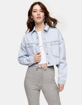 Thumbnail for your product : Topshop cropped denim jacket in bleach