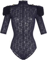 Thumbnail for your product : Nina Ricci Lace Bodysuit With Military Shoulder Pads