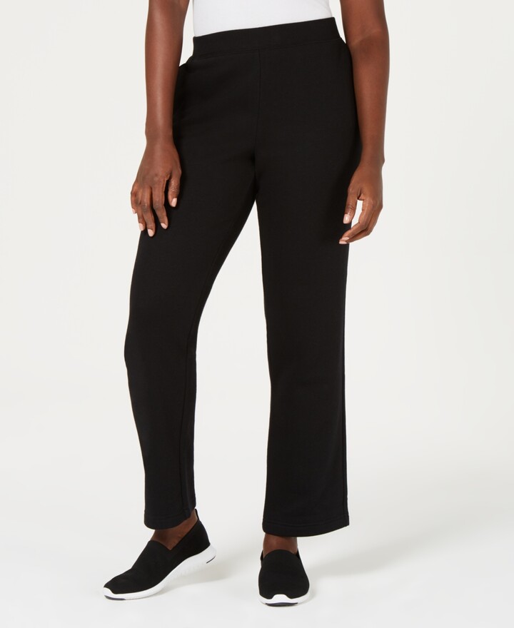 Karen Scott Fleece Knit Mid-rise Solid Pull-On Pants, Created for Macy ...