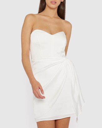 BY JOHNNY. - Women's White Mini Dresses - Sofia Strapless Wrap Mini Dress - Size 12 at The Iconic