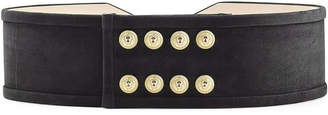 Balmain Suede Belt with Embossed Buttons
