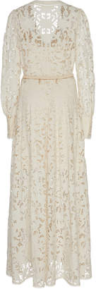 Zimmermann Bonita Bow-Detailed Crochet-Knit Cotton Lace Dress