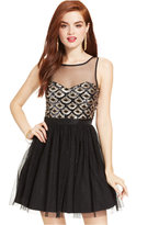 Thumbnail for your product : As U Wish Juniors' Sequin Illusion Dress