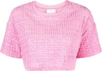 Pink 4G Jacquard Cotton Towelling T-Shirt