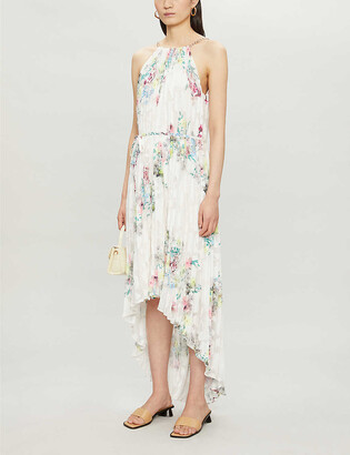 Ted Baker Floral-print pleated crepe midi dress
