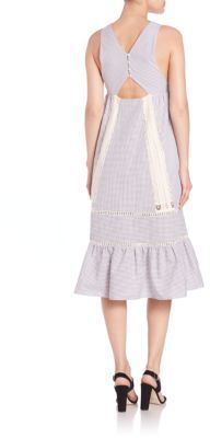 Thakoon Cotton Crochet-Inset Dress