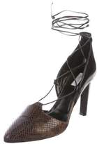 Thumbnail for your product : Max Mara Embossed Lace-Up Pumps