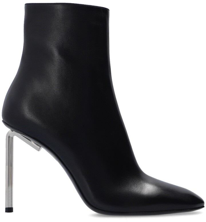Off-White Leather Ankle Boots Women's Black - ShopStyle