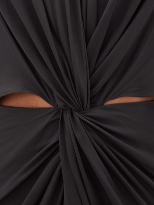 Thea - The Elektra Cape-back Silk Crepe De Chine Dress - Black