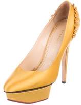 Thumbnail for your product : Charlotte Olympia Suede Platform Pumps Yellow Suede Platform Pumps