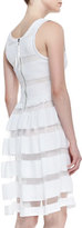 Thumbnail for your product : Tracy Reese Easy Sleeveless Sheer Stripe-Skirt Dress, White