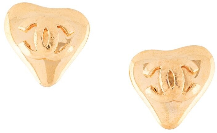 Chanel Pre Owned 1993 Heart-Shaped Clip-On Earrings - ShopStyle