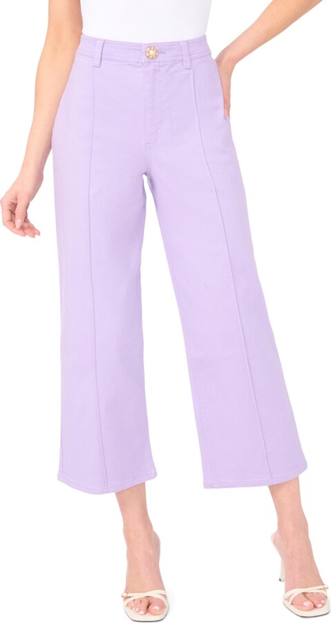 CeCe Women's Wide-Leg Pintuck Jeans