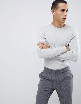 Burton Menswear crew neck jumper in grey