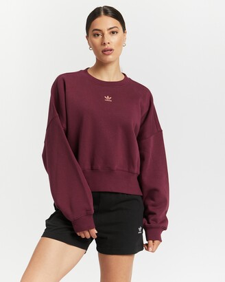 adidas Women's Purple Sweats - Adicolor Essentials Fleece Sweatshirt - Size 14 at The Iconic