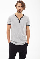 Thumbnail for your product : 21men 21 MEN Heathered Contrast Trim Henley