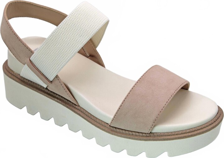Mia Women's Jene Sneaker Bottom Sandal In Blush/white