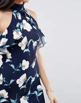 Thumbnail for your product : AX Paris Halterneck Dress With Frill Detail In Floral Print