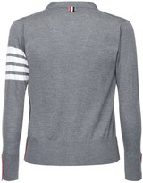 Thumbnail for your product : Thom Browne Intarsia Stripes Wool Cardigan