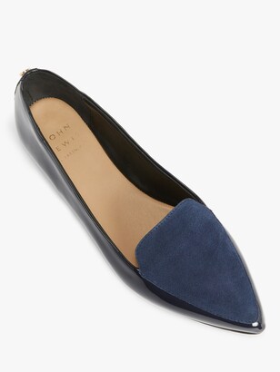 John Lewis & Partners Gin Patent Leather Heel Loafers, Navy