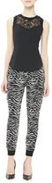 Thumbnail for your product : Rebecca Taylor Tiger-Print Silk Track Pants