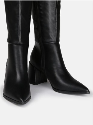over the knee block heel boots uk