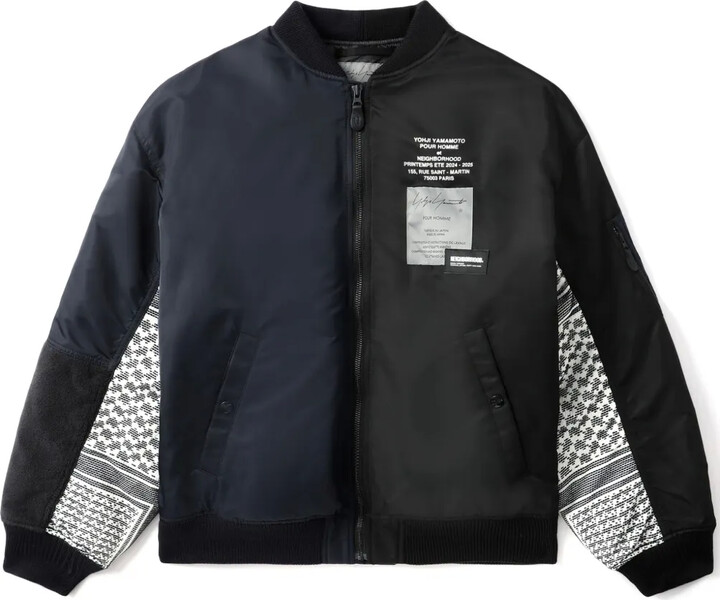 Yohji Yamamoto Contrast-Sleeve Bomber Jacket