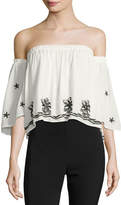 Thumbnail for your product : Karina Grimaldi Bolero Embellished Off-the-Shoulder Top, White