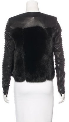 Thomas Wylde Fur-Paneled Leather Jacket