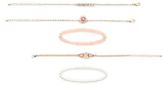 Thumbnail for your product : New Look 5 Pack Gold Gemstone Petal Friendship Bracelets