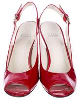 Thumbnail for your product : Stuart Weitzman Patent Slingback Wedges