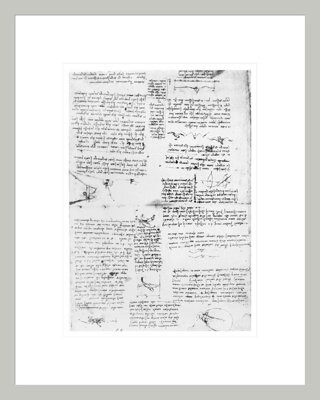 Red Barrel Studio Folio 213r-a from the Codex Atlanticus 1478-1518 (pen & ink on paper) by Leonardo da Vinci -Framed Giclee Print