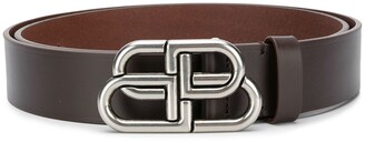 Balenciaga Logo Buckle Leather Belt