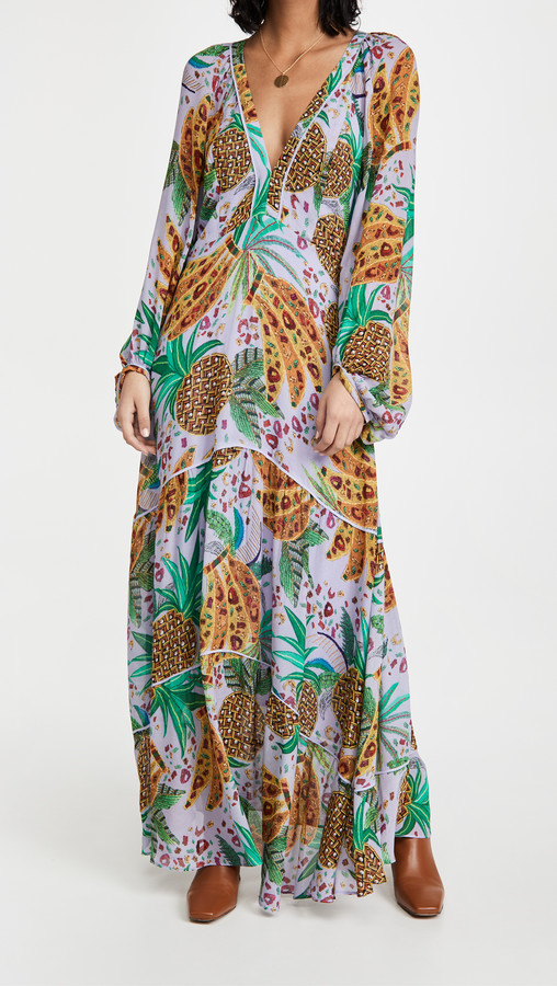 Farm Rio Lilac Mixed Fruits Maxi Dress ShopStyle
