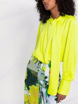 Thumbnail for your product : MSGM Draped-Neck Long-Sleeve Blouse