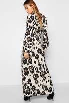 Thumbnail for your product : boohoo Leopard Print Maxi Shirt Dress