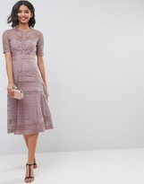 Thumbnail for your product : ASOS DESIGN DESIGN premium occasion lace midi dress