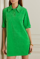 Thumbnail for your product : LOULOU STUDIO Cani Cotton-blend Velour Mini Dress - Green