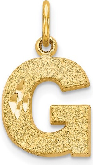 Black Bow Jewelry Co. BlackBowJewelry14kYellowGoldJuliaCollectionSmallSatinBlockInitialGPendant