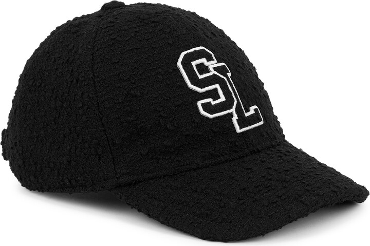 Saint Laurent Black Appliquéd Tweed Cap - ShopStyle Hats