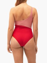 Thumbnail for your product : CASA RAKI Casa Raki Asymmetric Two-tone Swimsuit - Red Multi