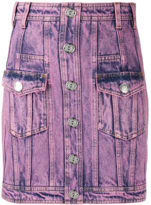 dusty pink denim skirt