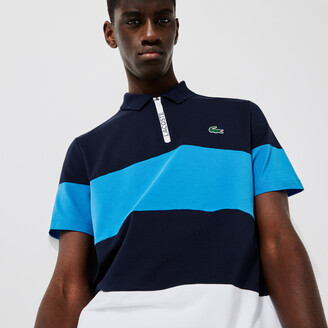 Lacoste Mens SPORT Striped Stretch Pique Zip-Up Golf Polo Shirt - ShopStyle