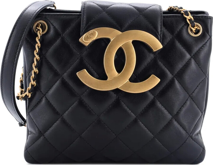 Chanel Pre Owned Giant CC Chain Quilted Lambskin Small shoulder bag
